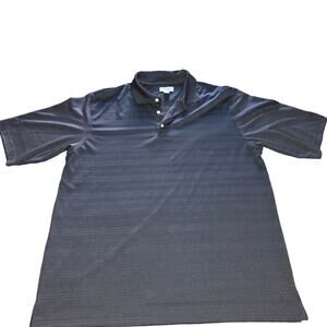 Mens Walter Hagen Black Textured Print Polyester/Spandex Polo Golf Shirt Size XL